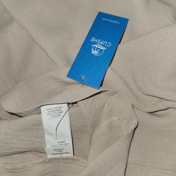 NWT Cupshe Women's Short Sleeve Jumpsuit Straight Leg Pockets Resort Small - Picture 7 of 7